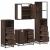 Set de mobilier de baie din 4 piese din lemn de stejar maro GartenMobel Dekor