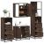 Set de mobilier de baie din 4 piese din lemn de stejar maro GartenMobel Dekor