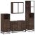 Set de mobilier de baie din 4 piese din lemn de stejar maro GartenMobel Dekor