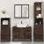Set de mobilier de baie din 4 piese din lemn de stejar maro GartenMobel Dekor
