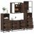 Set de mobilier de baie din 4 piese din lemn de stejar maro GartenMobel Dekor