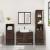 Set de mobilier de baie din 4 piese din lemn de stejar maro GartenMobel Dekor