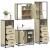 Set de mobilier de baie din 4 piese din lemn de stejar Sonoma GartenMobel Dekor
