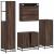 Set de mobilier de baie din 4 piese din lemn de stejar maro GartenMobel Dekor