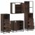 Set de mobilier de baie din 4 piese din lemn de stejar maro GartenMobel Dekor