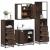 Set de mobilier de baie din 4 piese din lemn de stejar maro GartenMobel Dekor