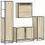 Set de mobilier de baie din 4 piese din lemn de stejar Sonoma GartenMobel Dekor