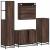 Set de mobilier de baie din 4 piese din lemn de stejar maro GartenMobel Dekor