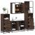 Set de mobilier de baie din 4 piese din lemn de stejar maro GartenMobel Dekor