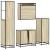 Set de mobilier de baie din 4 piese din lemn de stejar Sonoma GartenMobel Dekor