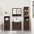 Set de mobilier de baie din 4 piese din lemn de stejar maro GartenMobel Dekor