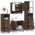 Set de mobilier de baie din 4 piese din lemn de stejar maro GartenMobel Dekor