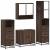 Set de mobilier de baie din 4 piese din lemn de stejar maro GartenMobel Dekor