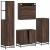 Set de mobilier de baie din 4 piese din lemn de stejar maro GartenMobel Dekor