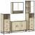 Set de mobilier de baie din 4 piese din lemn de stejar Sonoma GartenMobel Dekor