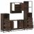 Set de mobilier de baie din 4 piese din lemn de stejar maro GartenMobel Dekor