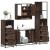 Set de mobilier de baie din 4 piese din lemn de stejar maro GartenMobel Dekor