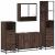 Set de mobilier de baie din 4 piese din lemn de stejar maro GartenMobel Dekor