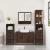 Set de mobilier de baie din 4 piese din lemn de stejar maro GartenMobel Dekor