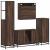 Set de mobilier de baie din 4 piese din lemn de stejar maro GartenMobel Dekor