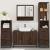 Set de mobilier de baie din 4 piese din lemn de stejar maro GartenMobel Dekor