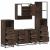Set de mobilier de baie din 4 piese din lemn de stejar maro GartenMobel Dekor