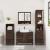 Set de mobilier de baie din 4 piese din lemn de stejar maro GartenMobel Dekor
