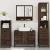 Set de mobilier de baie din 4 piese din lemn de stejar maro GartenMobel Dekor