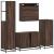 Set de mobilier de baie din 4 piese din lemn de stejar maro GartenMobel Dekor