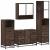 Set de mobilier de baie din 4 piese din lemn de stejar maro GartenMobel Dekor