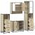 Set de mobilier de baie din 4 piese din lemn de stejar Sonoma GartenMobel Dekor