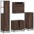 Set de mobilier de baie din 4 piese din lemn de stejar maro GartenMobel Dekor