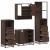 Set de mobilier de baie din 4 piese din lemn de stejar maro GartenMobel Dekor