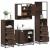 Set de mobilier de baie din 4 piese din lemn de stejar maro GartenMobel Dekor