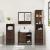 Set de mobilier de baie din 4 piese din lemn de stejar maro GartenMobel Dekor