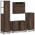 Set de mobilier de baie din 4 piese din lemn de stejar maro GartenMobel Dekor
