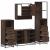 Set de mobilier de baie din 4 piese din lemn de stejar maro GartenMobel Dekor