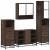 Set de mobilier de baie din 4 piese din lemn de stejar maro GartenMobel Dekor