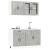 Set dulapuri de bucătărie 4 piese „Kalmar” gri beton Lemn GartenMobel Dekor