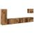 Set dulap TV 5 piese montat pe perete lemn vechi lemn prelucrat GartenMobel Dekor