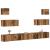 Set dulap TV 7 piese montat pe perete lemn vechi lemn prelucrat GartenMobel Dekor
