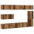 Set dulap TV 7 piese montat pe perete lemn vechi lemn prelucrat GartenMobel Dekor