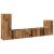 Set dulap TV 4 piese montat pe perete lemn vechi lemn prelucrat GartenMobel Dekor