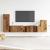 Set dulap TV 4 piese montat pe perete lemn vechi lemn prelucrat GartenMobel Dekor
