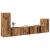 Set dulap TV 4 piese montat pe perete lemn vechi lemn prelucrat GartenMobel Dekor