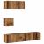 Set dulap TV 4 piese montat pe perete lemn vechi lemn prelucrat GartenMobel Dekor