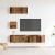 Set dulap TV 4 piese montat pe perete lemn vechi lemn prelucrat GartenMobel Dekor