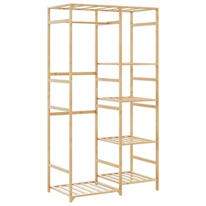 Cuier pentru haine cu rafturi, 100x50x184,5 cm, bambus GartenMobel Dekor