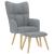 Scaun de relaxare cu taburet, gri deschis, textil GartenMobel Dekor