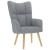 Scaun de relaxare cu taburet, gri deschis, textil GartenMobel Dekor